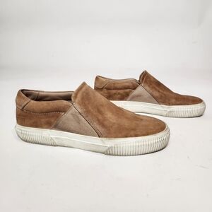 Vince Tan Brown Leather Slip On Sneakers in Size 6.5